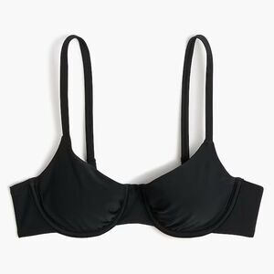 NWT J CREW Factory Underwire bikini top in black size 34B